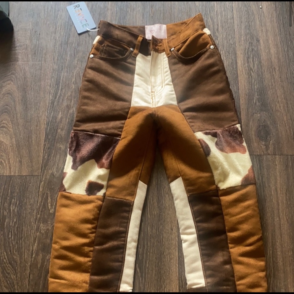 Revice Denim Cow Print Bonnie & Clyde Pant Size 26